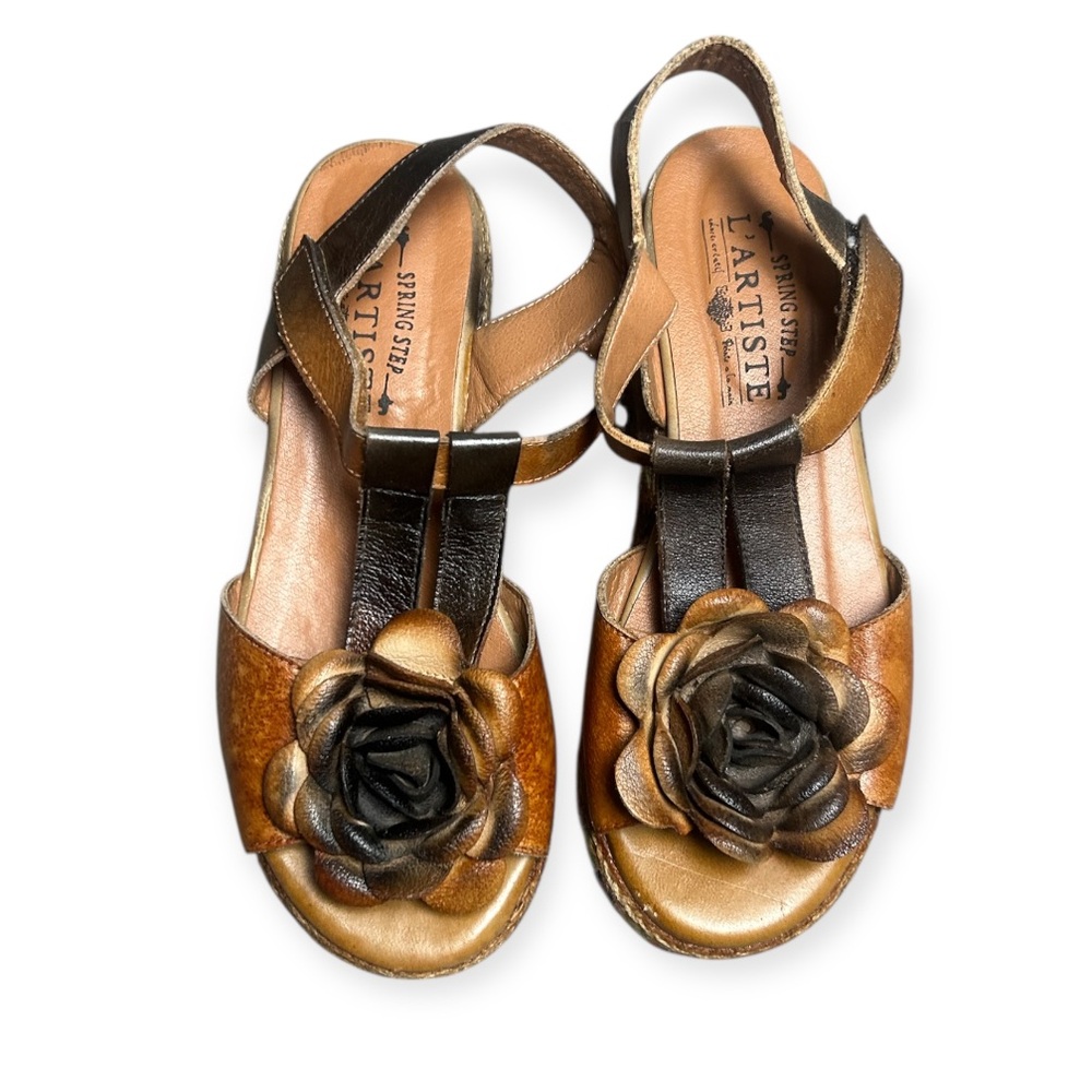 L'Artiste by Spring Step Platform Wedges Sandals Tempest Size 37 US 6.5 - Picture 3 of 6